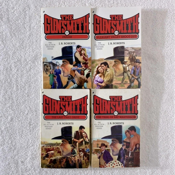 Vintage The Gunsmith All Action Western Romance Novel x4 - Picture 1 of 14